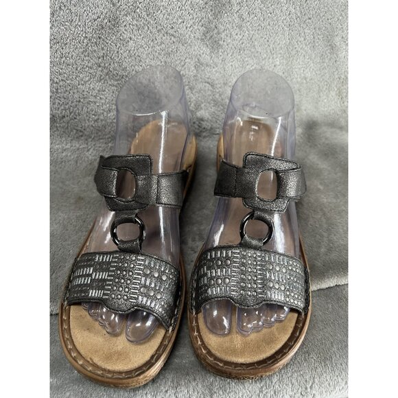 Rieker Women’s 7 EU 37 Silver Embellished Bronze Strappy Leather Flat Sandals - Picture 8 of 8